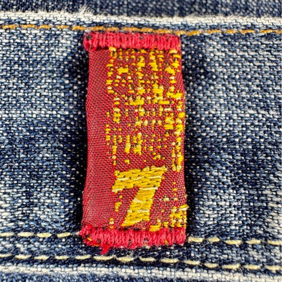 7 For All Man Kind Straight Leg Vintage Wash Denim Jeans - Picture 11 of 11